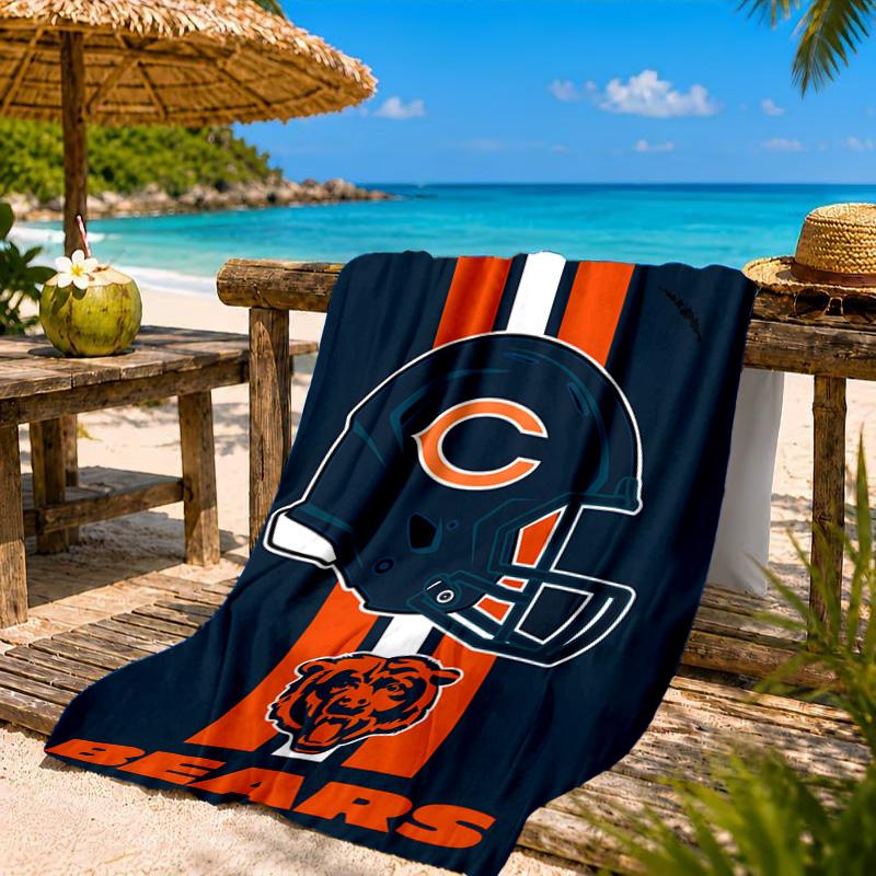 Chicago Bears Beach Towel, Quick-drying, Easy to Care for, Suitable for Both Fitness and Beach Vacations,Sports Essential