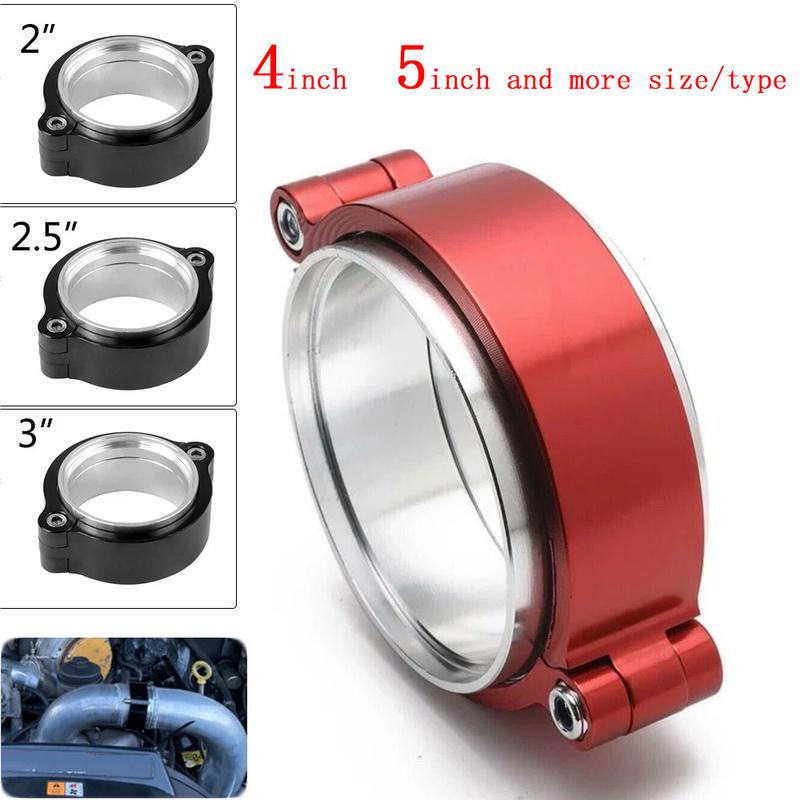 For Intake Throttle Intercooler Pipe 2"/2.5"/3" 4" od Exhaust V-band Clamp w Flange System Assenbly Anodized Clamp