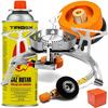 Kuchenka Gazowa Polowa Turystyczna Przenośna + Adapter + Gaz Kartusz 400Ml