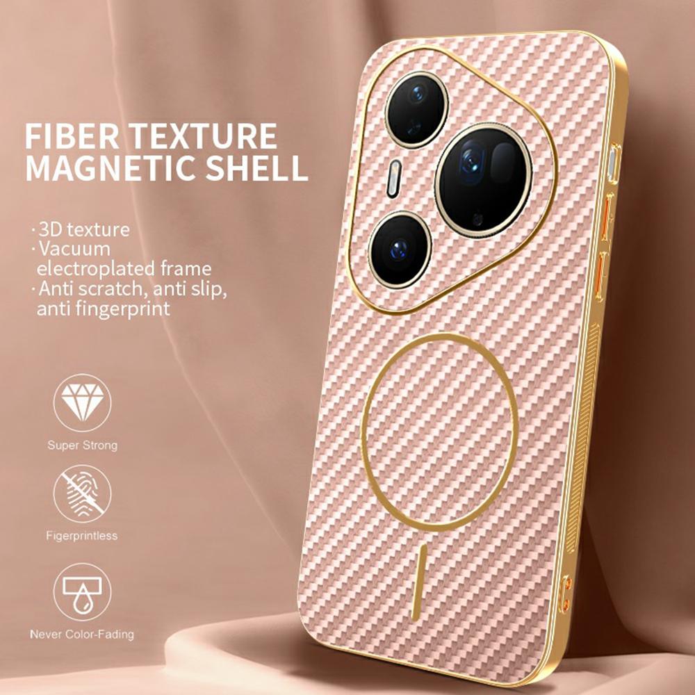 For Huawei Pura 80 Ultra Phone Case Carbon Fiber Textured Electroplated TPU Back Cover