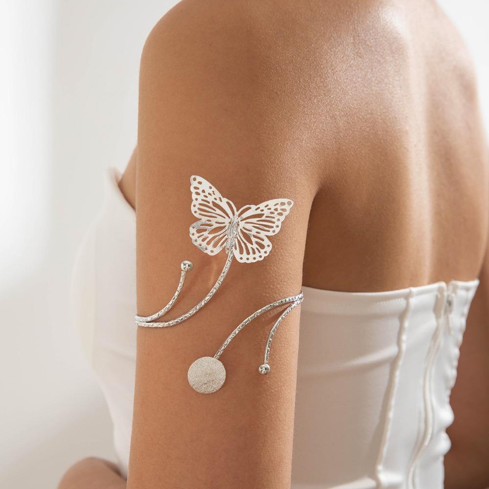 Water Drop Shape Metal Starfish Open Cuff Bangles Adjustable Armlet Jewelry Banquet