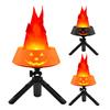 Halloween Flame Light LED Flame Pumpkin Lamp with Tripod Stand for Halloween Indoor Outdoor Decoration