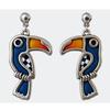 [R6462] - Серьги ручной работы серебристо-синего цвета «Колумбина и Арлекин». (туканы) - 50x25 мм
