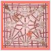POBING Silk Scarf Women Large Shawls Euro Belt Chain Print Stoles Square Bandana Luxury Kerchief Scarf Female Foulards