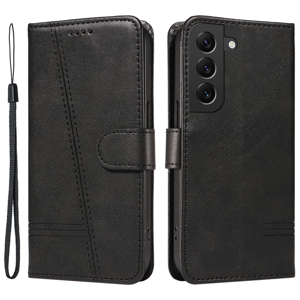 For Samsung Galaxy S21 FE 5G Case Imprinting Lines Wallet Leather Phone Cover