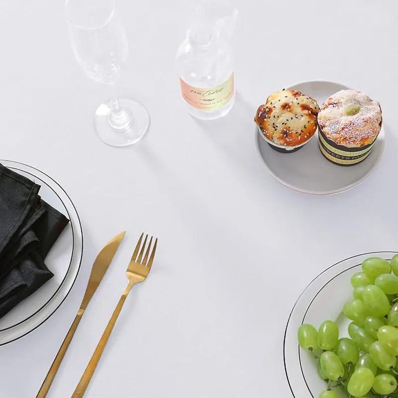 Скатерть из полиэстера, круглая, устойчивая к пятнам и складкам, моющаяся, для обеденного стола, фуршетов и кемпинга