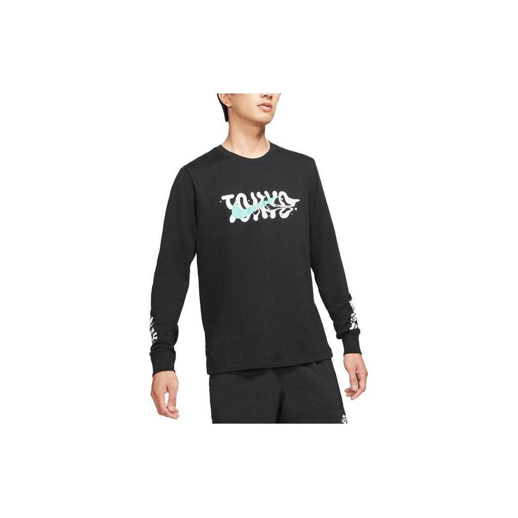 Nike Dri-FIT Tokyo Letter Print Casual Crew Neck Long Sleeve T-Shirt Men Tops Black DH3840-010
