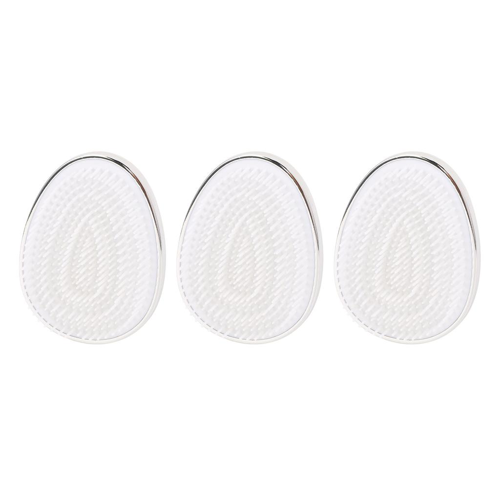 4pcs Silver Plating Egg Shape Hair Brush Gentle Detangling Brush Portable Hair Comb for All Hair Typ