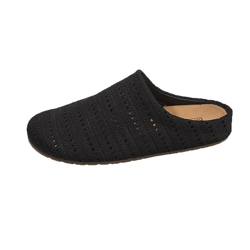 Плоские тапочки Baotou, женская верхняя одежда, летняя ленивая ткань, сандалии на одной ноге со штрипками, тапочки для женщин, модная женская дышащая обувь