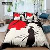 Samurai Duvet Cover Set Sunset Japanese Samurai Quilt Cover Scenery Silhouette Comforter Cover King Size 2/3pcs Twin Bedding Set