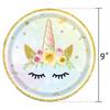 Colorful Unicorn-themed Disposable Tableware Set for Children's Birthday Party Scene Decoration Supplies