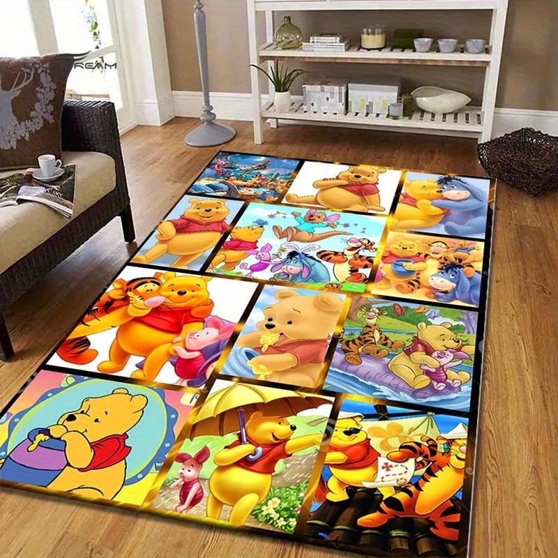 1pc Disney Winnie Pattern Area Rug Soft Flannel Floor Mat for Living Room, edroom, Kitchen, Sofa Coffee Table Floor Mat, Machine Washable