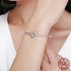 BAMOER 100% 925 Sterling Silver Spring Tree of Life Heart Shape Clasp Snake Chain Bracelet