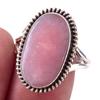 Natural Pink Opal Gemstone Handmade 925 Solid Sterling Silver Ring Size 9 O6B15