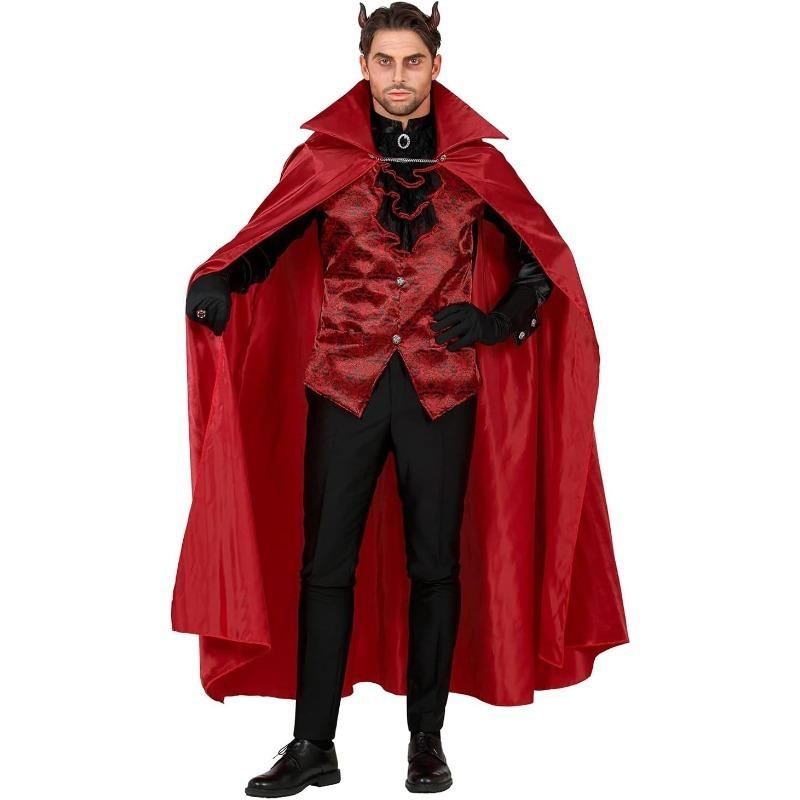 Halloween vampire costume, unisex red cape with stand-up collar, for cosplay, stage performances, and as a devil's shawl