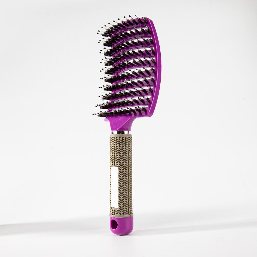 Flexible Anti-Static Hairbrush Scalp Massage Comb Brush Custom LOGO Blow-Drying Hair Styling Curved Detangling Vent Hair Brush