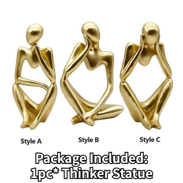 Абстрактная скульптура «Мыслитель» в стиле смолы, статуя домашнего декора, акценты, коллекционные фигурки, домашний офис, книжная полка, декор для рабочего стола