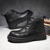 Модная обувь, мужские мотоциклетные ботинки, американские повседневные кожаные туфли, мужские рабочие туфли в стиле ретро в британском стиле, мужские ботинки на шнуровке с большой головкой