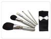 Kumano Brush Basic Set of 5 Powder Eye Shadow Eyebrow Liquid Foundation Makeup Brush Sakura Series (Cheek + + + + + Carrying/Standing Case)