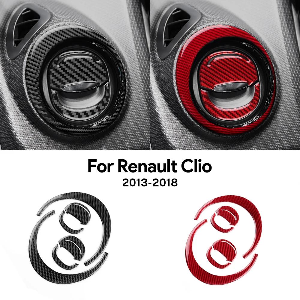 Отделка из углеродного волокна для Renault Clio 4 2013-2018 Автомобильная центральная консоль Рамка вентиляционного отверстия кондиционера Защитная крышка Наклейка на автомобиль