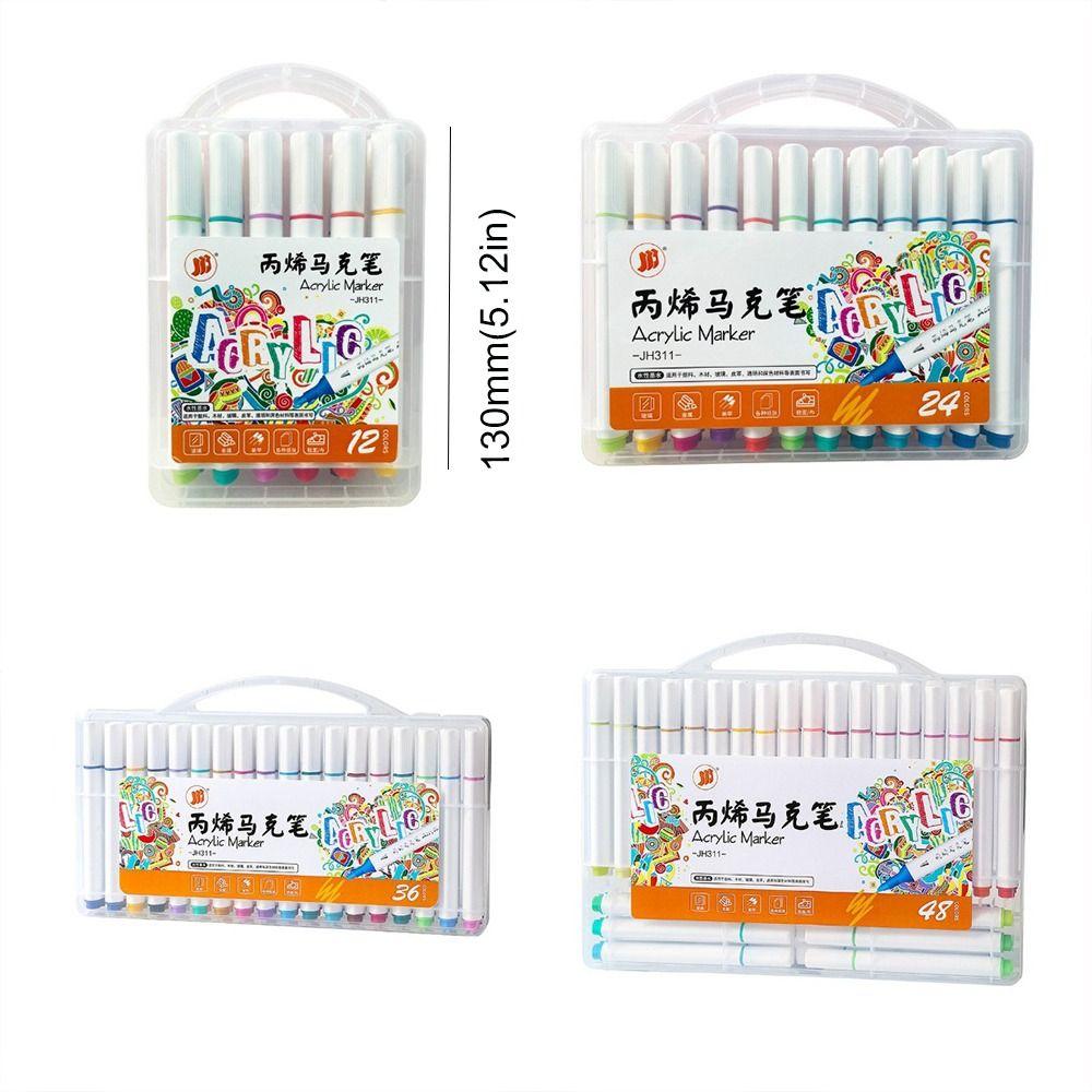 Маркеры для граффити 12/24/36/48 цветов, нетоксичные красочные ручки для рисования, детские ручки