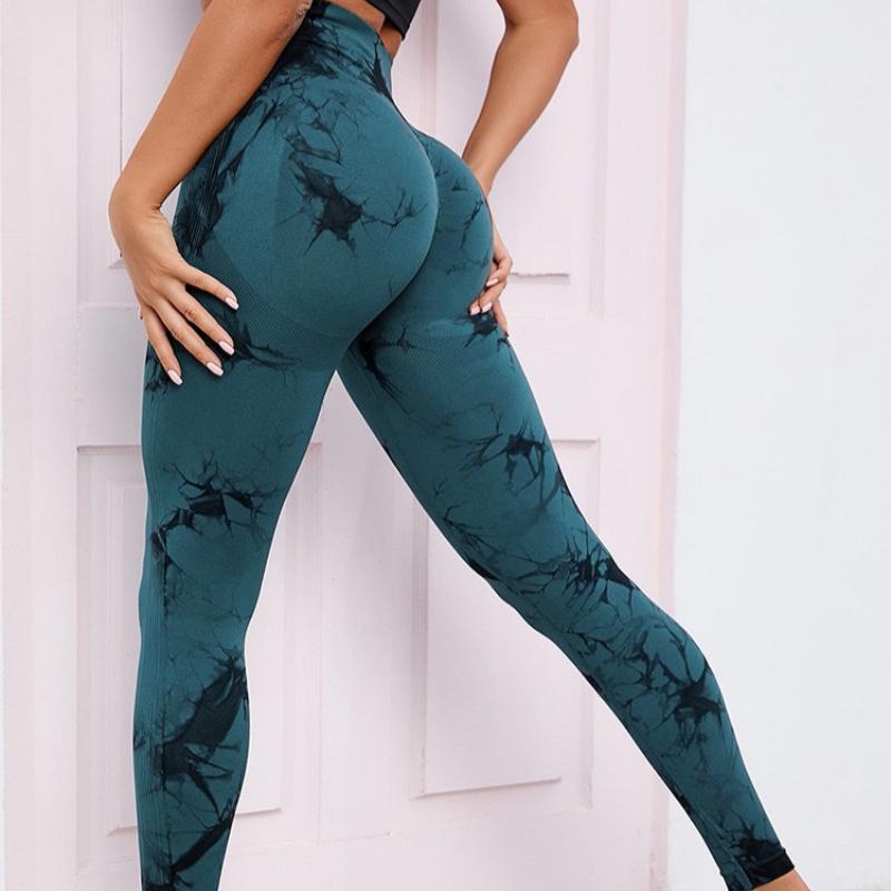 Tie Dye облегающие бесшовные штаны для фитнеса и йоги для женщин, модные леггинсы с высокой талией для бега в спортзале, женские леггинсы для йоги с эффектом пуш-ап, леггинсы для бега 25599