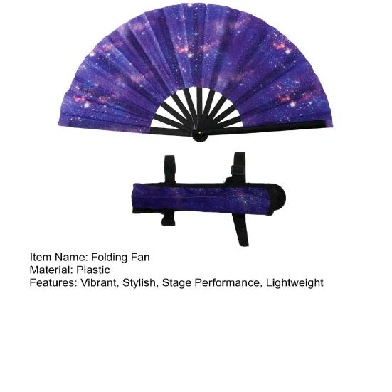 Yousheng Rave Folding Hand Fan Glitter Holographic Handheld Fan Rave Party Dancing Clap Fan for Festival Club Performance
