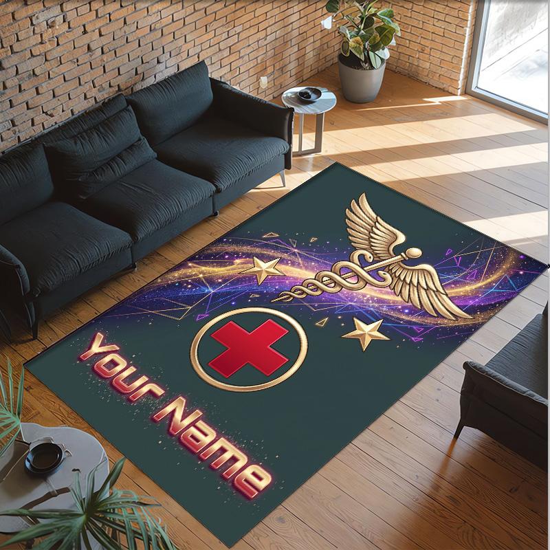 Other Similar Designs Theme Crystal Velvet Rug Personalized Custom Name Text Soft Floor Mat Home Decor