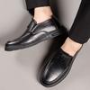 Модная мужская повседневная кожаная обувь 2024 Новая весенне-осенняя мужская удобная обувь из мягкой кожи для мужчин среднего и пожилого возраста Лоферы