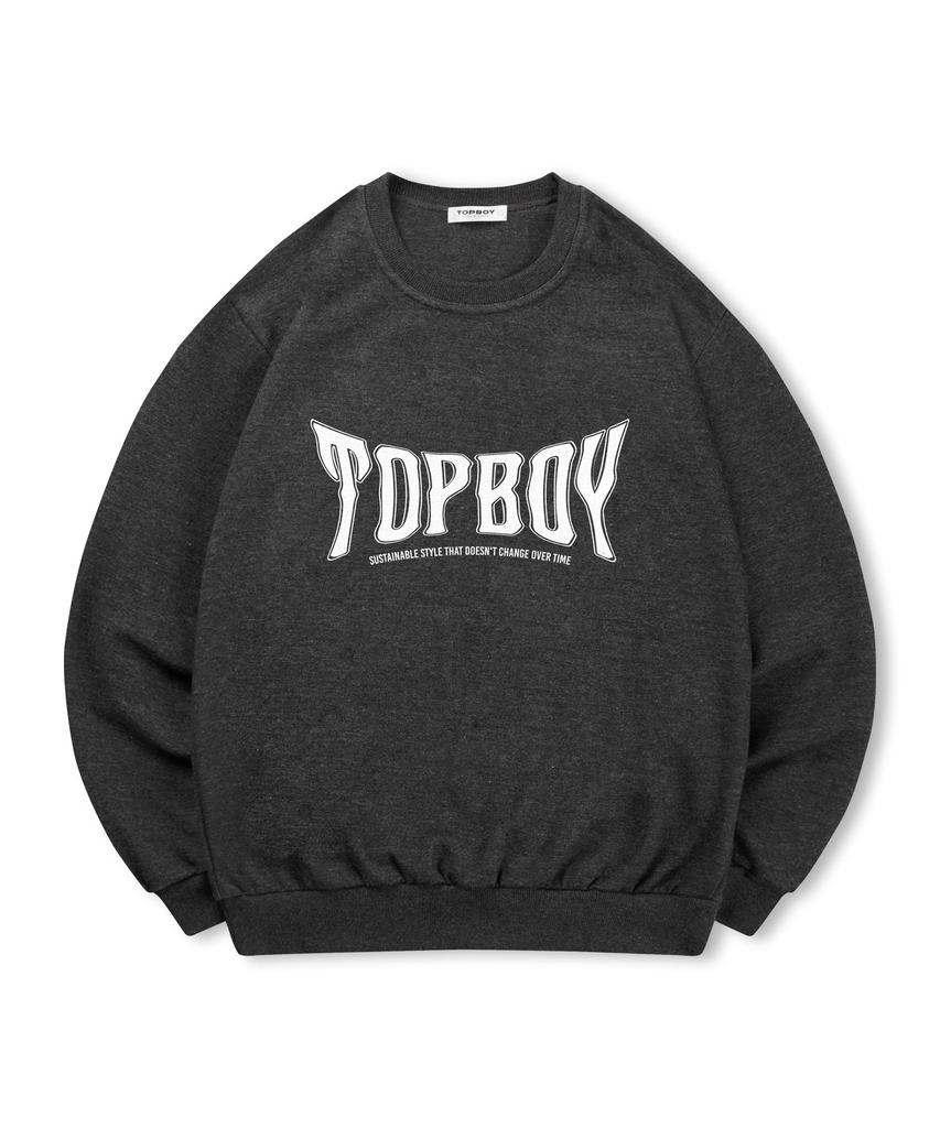 TOPBOY [Без начеса или с начесом] Широкая толстовка с принтом (Тип А)