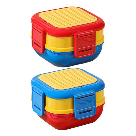 Взрослый бенто-бокс с двумя штабелируемыми герметичными отделениями, без БФА, контейнер для хранения еды, ланч-бокс, безопасен для микроволновой печи и посудомоечной машины, контейнер для приготовления еды