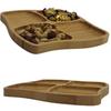 Plate Wooden Board Bamboo Plate Compartments For Snacks Dishes Cakes
