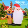 4.9FT Inflatable Santa Claus Reindeer Toy Xmas Yard Lawn Garden Party Decor with LED Lit Christmas Home Supplies Ornaments Gift