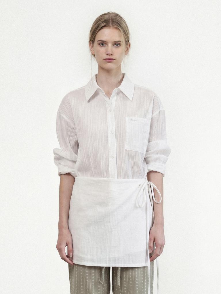 FOLNUA Aria Sheer Stripe Shirt (White)