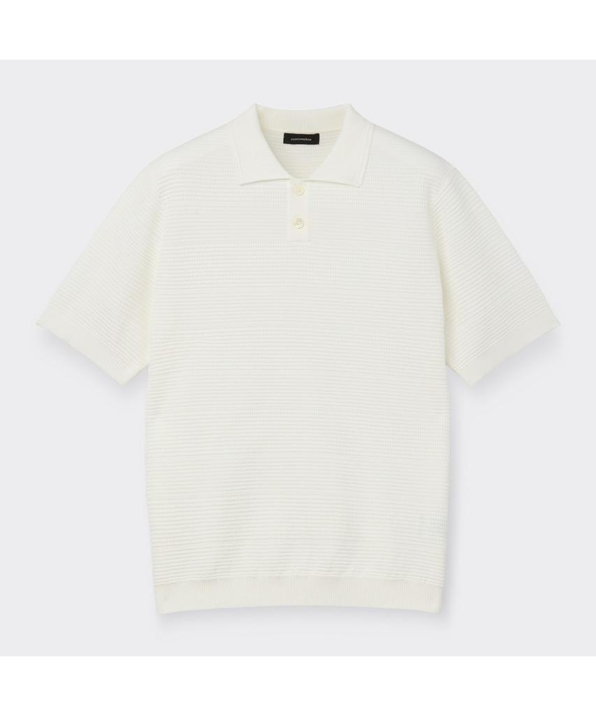 Keoseuuteommellou Ivory Stripes Textured Collar Sweater Cwwam26411Ivx