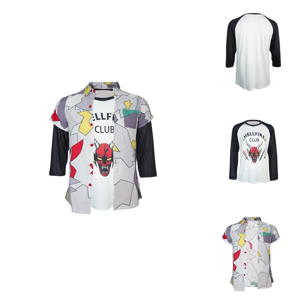 Очень странные дела Клуб Адского пламени Рубашка с длинным рукавом 3D цифровая печать Косплей Подарок для фаната
