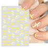 3D Fall Nail Stickers Gold Leaf Cotton Flowers Transfer Decals Nail Adhesive Sliders Manicure 2023 Autumn Decorations TRSTZ-SJ