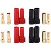 XT150 Connector Set 4 Pairs | Male & Female | 6mm Gold Plugs | For LiPo RC Batteries | 8AWG Compatible | Red Black Plastic