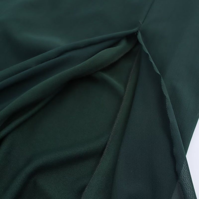 Kaslead New Arrival Women's Clothing Fashion Style Fashion Simple Triangle Cloth Silk Mesh Length Dress 5039830