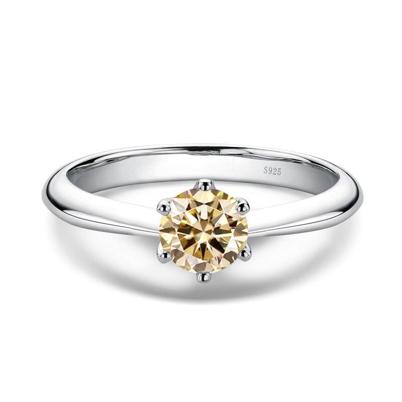 Bague Ringen Обручальные кольца с муассанитом цвета D 1,0 карат для женщин, ювелирные изделия из белого золота 18 карат, цвета стерлингового серебра 925 пробы