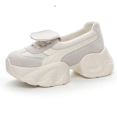 7 см сетчатая платформа танкетка женские удобные высококачественные натуральная кожа летние толстые кроссовки Bao Toe шнуровка повседневная обувь