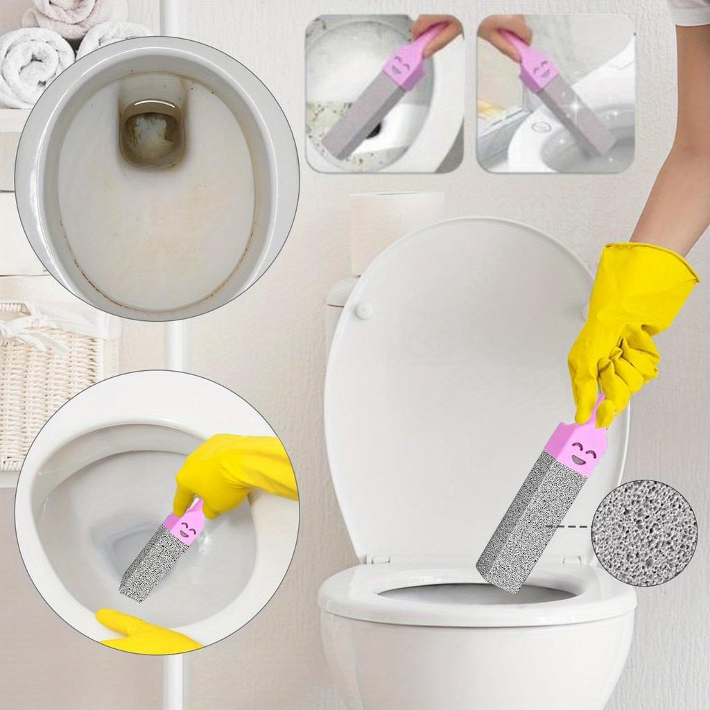 5pcs Pumice Stone Toilet Brush with Handle, for Removing Limescale, Rust, and Stains From Toilets, Tiles, Sinks, and Bathtubs, Bathroom Cleaning Tools