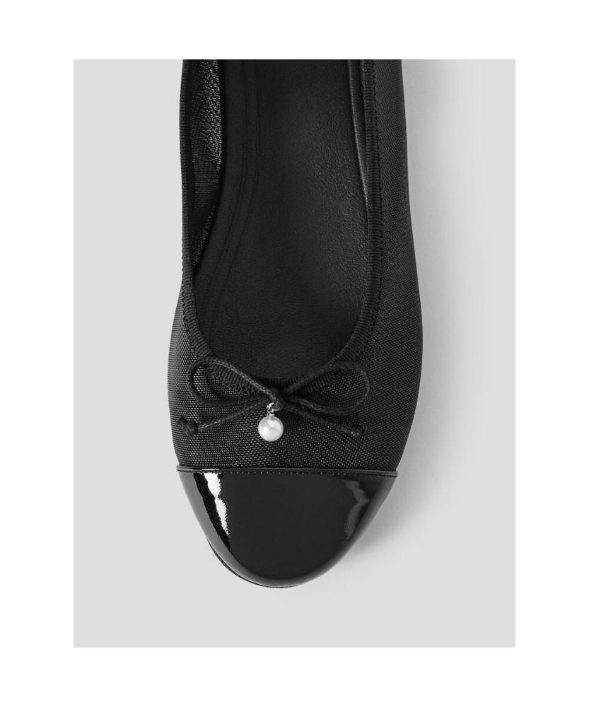 Beanpole Accessory Mesh Ribbon Flat Shoes - Black