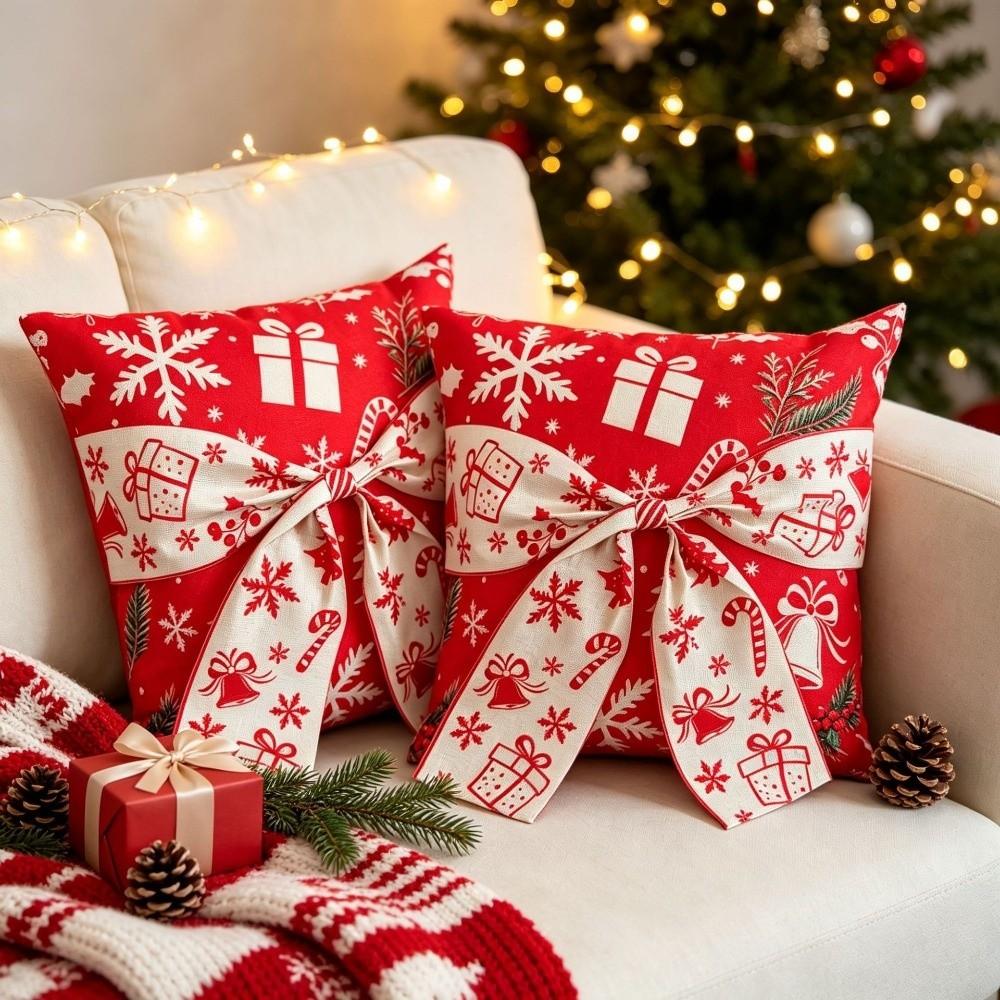 Christmas Tree Snowman Christmas Pillowcases 45x45cm Throw Pillow Case  Christmas Decor