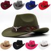Western Cowboy Hat Tibetan Style Top Ladies Hat Roll Brim Cowgirl Cap Jazz Fedora Hats Felt Cap Ethnic For Women Men Children