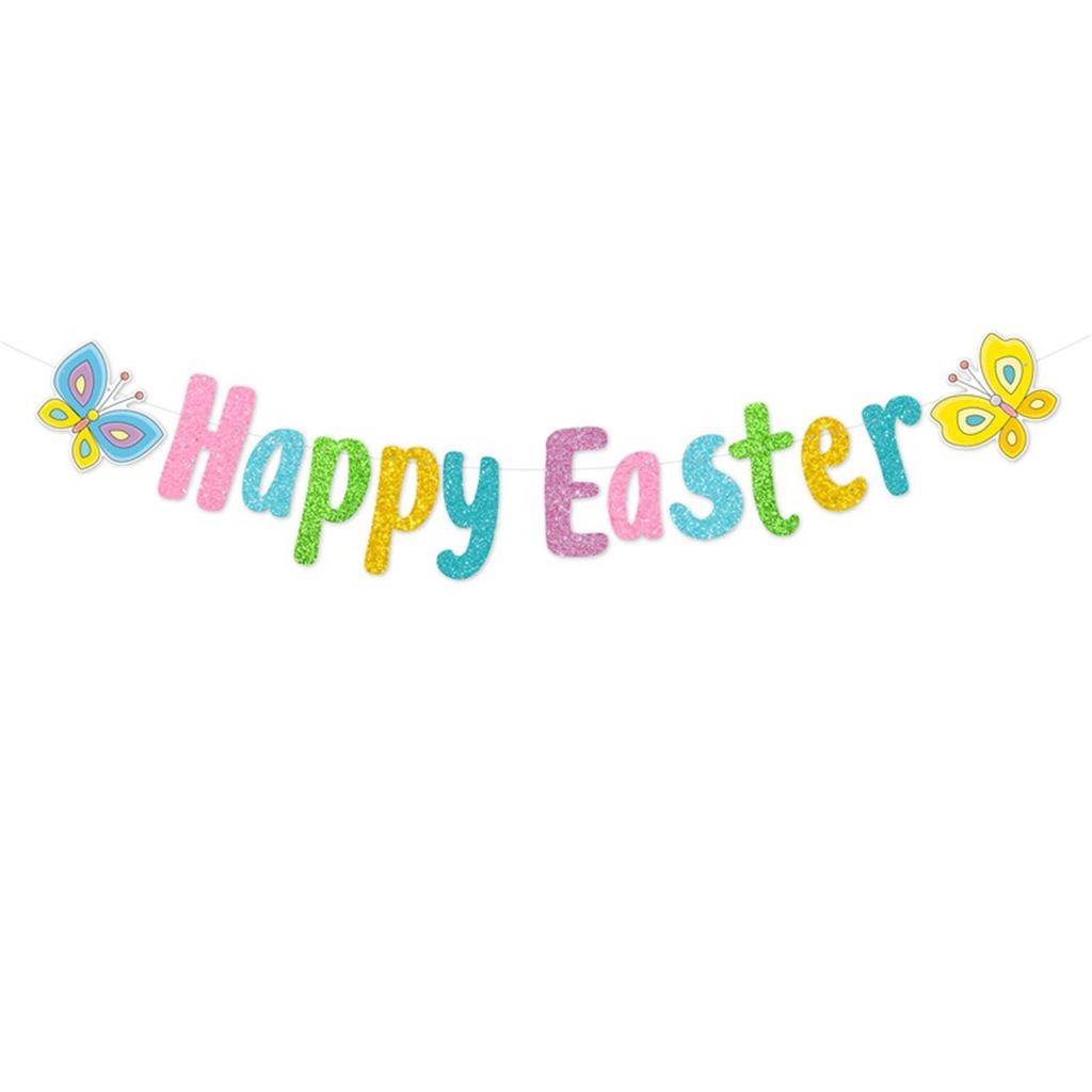 Easter Party Decoration Supplies Carnival Decoration Banner Pulling Banner Easter Egg Patch