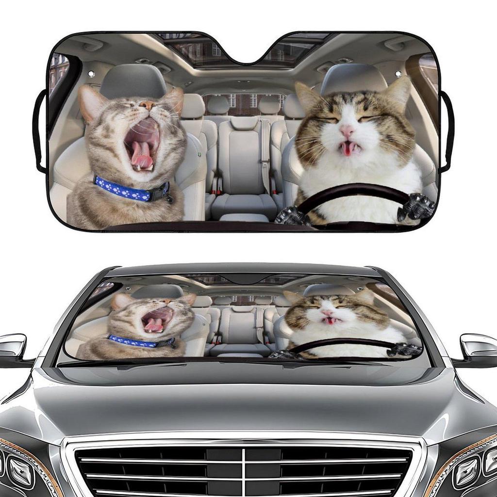Солнцезащитный козырек на лобовое стекло автомобиля с принтом домашних собак и кошек