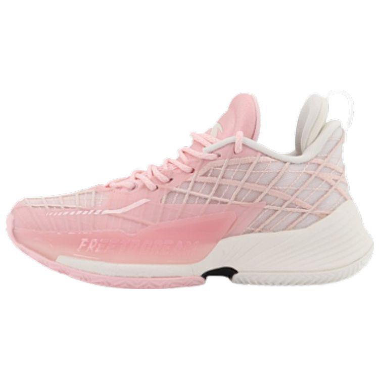 Anta Light Crazy 3 Fabric Synthetic Leather Shock Absorption Non-Slip Wear-Resistant Low-Top Basketball Shoes Women Sneaker Pink White 122221608-3