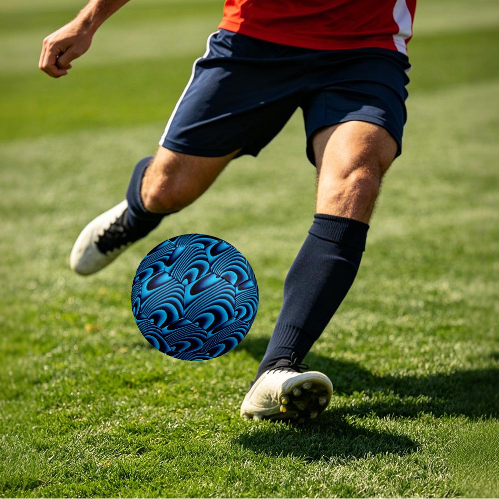 1pc Blue Wave Size 5 Soccer Ball Professional Match Training Football Indoor &Outdoor Sports Ball Lightweight Durable c65184