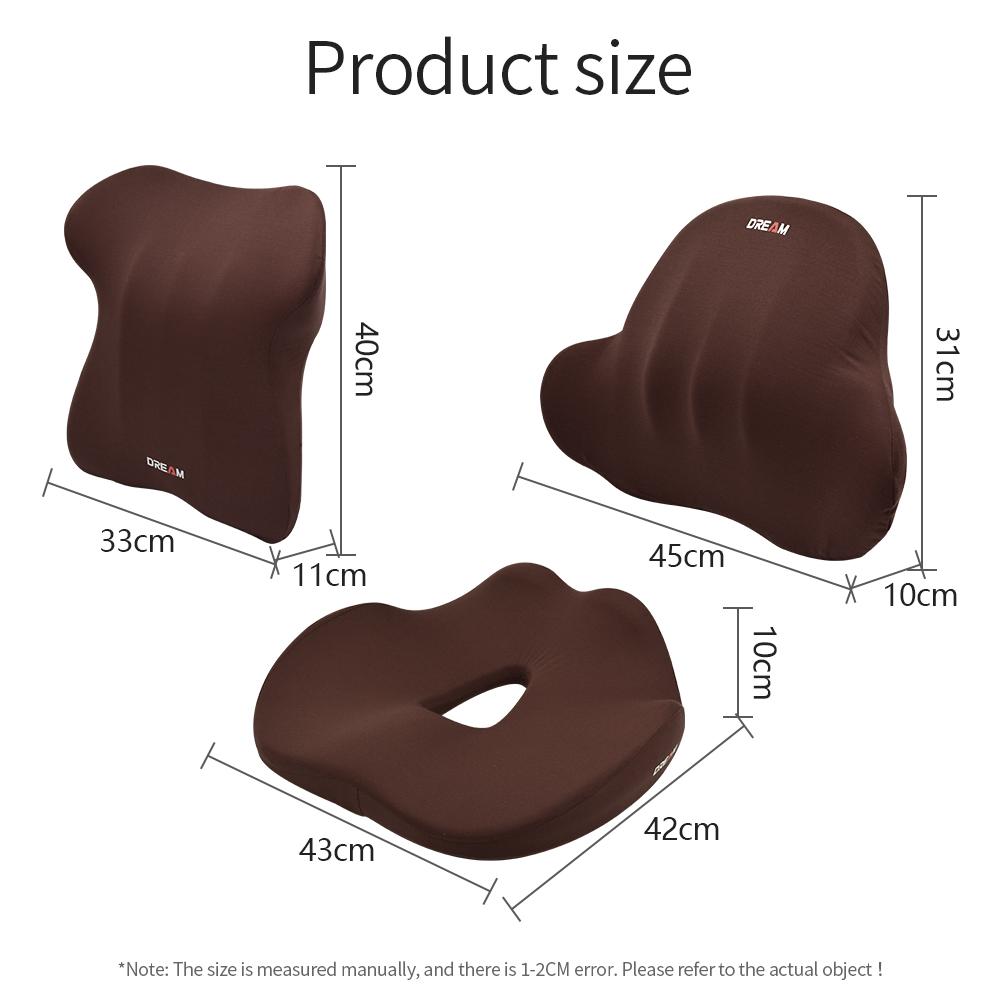 Подушка для сиденья автомобиля Подголовник для вождения Поддержка поясницы Пена с эффектом памяти Подушка для шеи Подушка для талии Высота сиденья автомобиля